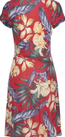 Strandkleider|LASCANA Sommerkleid rot-blau-bedruckt