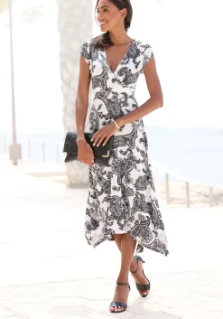 Strandkleider|Kleider|LASCANA Sommerkleid blackwhite