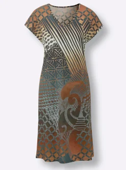 Strandkleider| Sommerkleid camel-jade-bedruckt