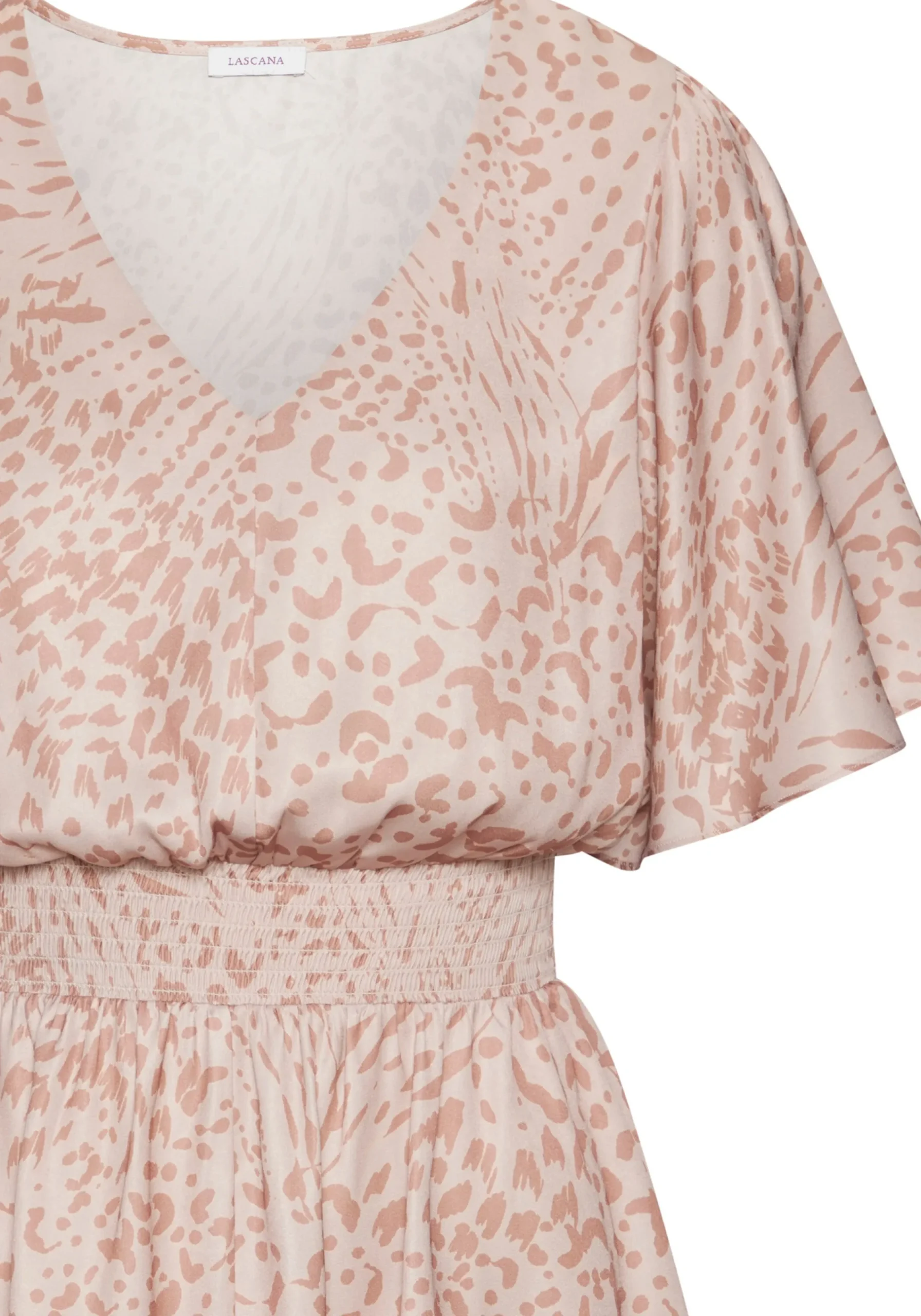 Strandkleider|Kleider|LASCANA Sommerkleid sand-beigebedruckt
