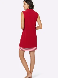 Kleider|Plantier Sommerkleid aus Leichtftee rot
