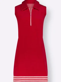 Kleider|Plantier Sommerkleid aus Leichtftee rot
