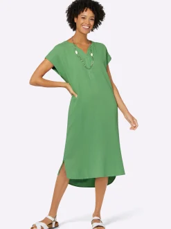 Kleider| Sommerkleid in Musselin-Qualität apfel