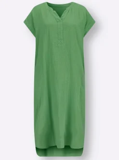 Kleider| Sommerkleid in Musselin-Qualität apfel