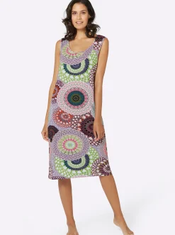 Strandkleider|Kleider|feel good Sommerkleid in Viskose-Qualität bunt-bedruckt