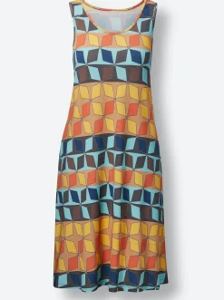 Kleider|feel good Sommerkleid mit seitlichen Taschen terra-gemustert