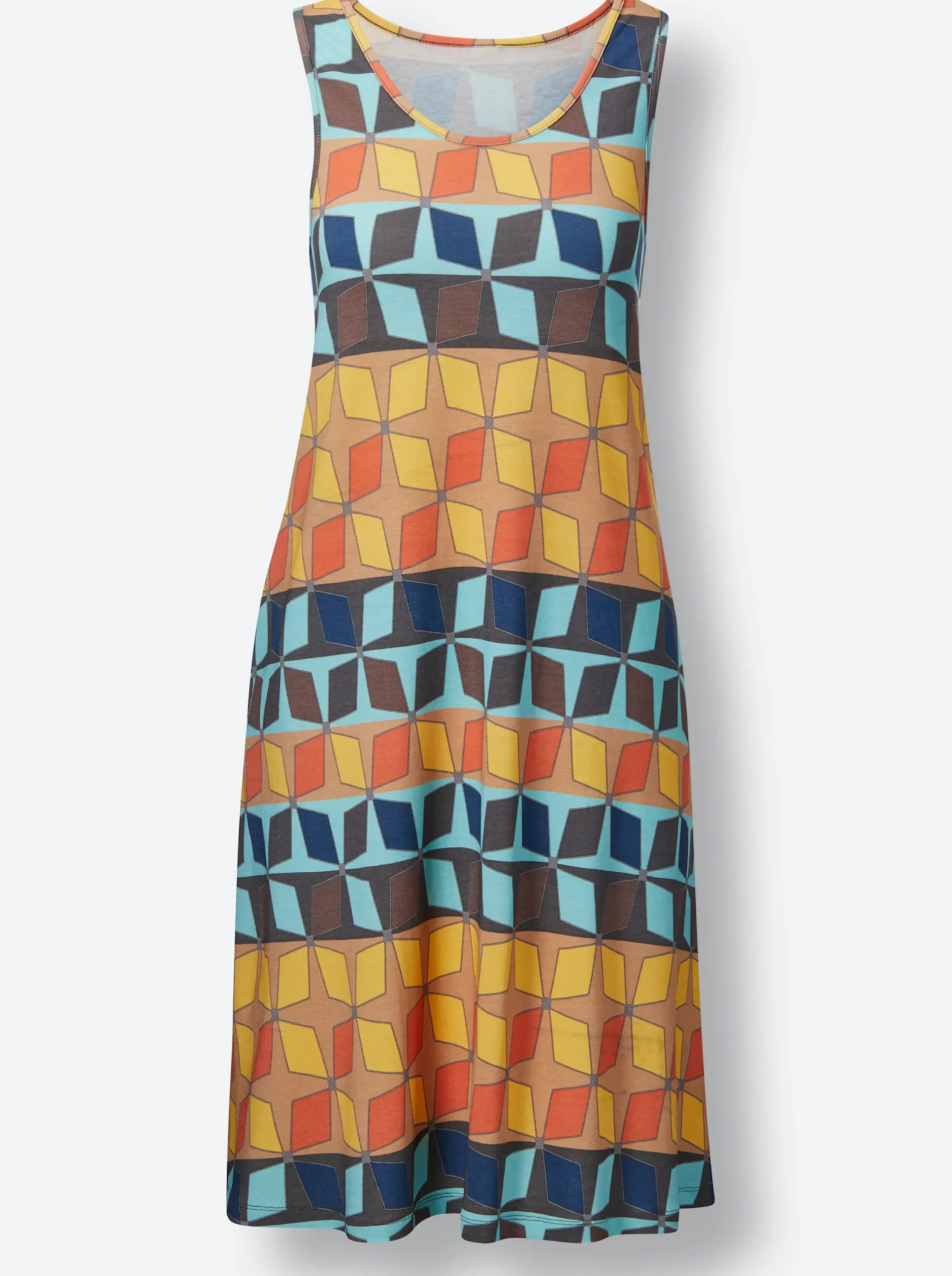 Kleider|feel good Sommerkleid mit seitlichen Taschen terra-gemustert