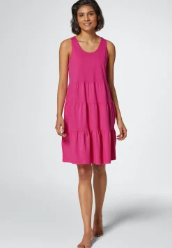 Kleider|feel good Sommerkleid mit Stufenrock fuchsia