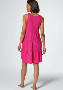 Kleider|feel good Sommerkleid mit Stufenrock fuchsia