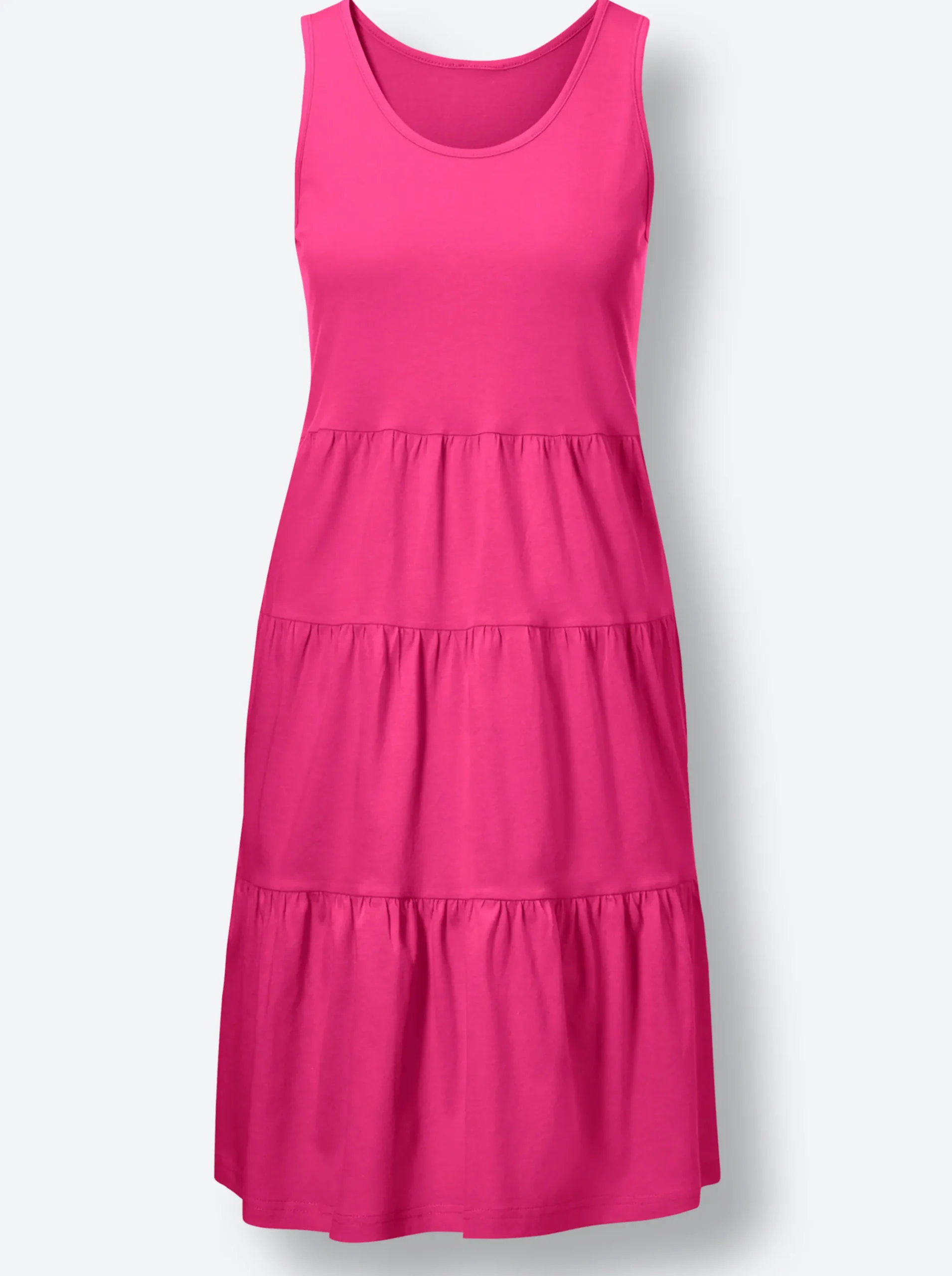 Kleider|feel good Sommerkleid mit Stufenrock fuchsia
