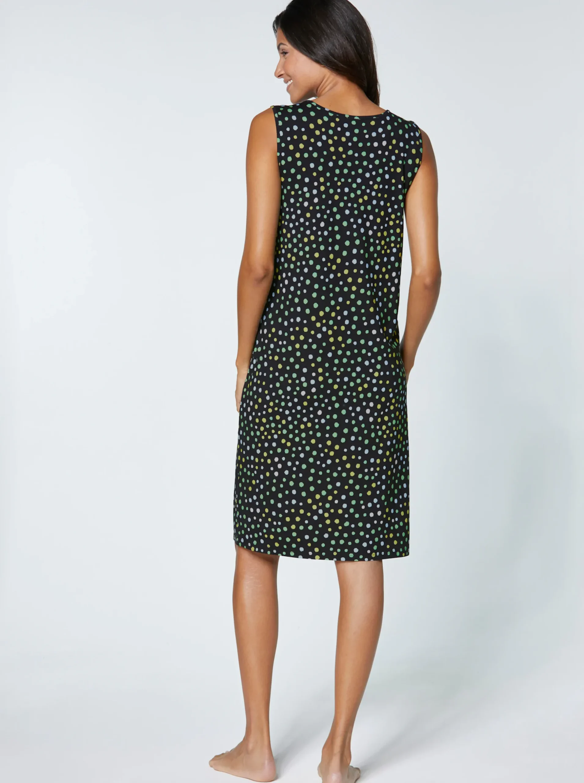 Kleider|feel good Sommerkleid mit Tupfen-Dessin schwarz-bedruckt