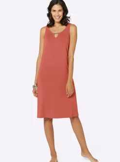 Kleider|feel good Sommerkleid mit Zierspange terrakotta