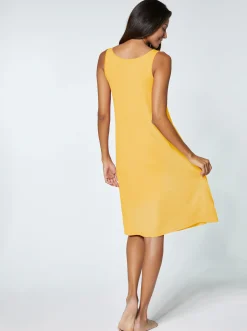 Kleider|feel good Sommerkleid mit Zierspange gelb