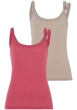 Strandmode|Shirts|Vivance Spaghettitop beere,sand