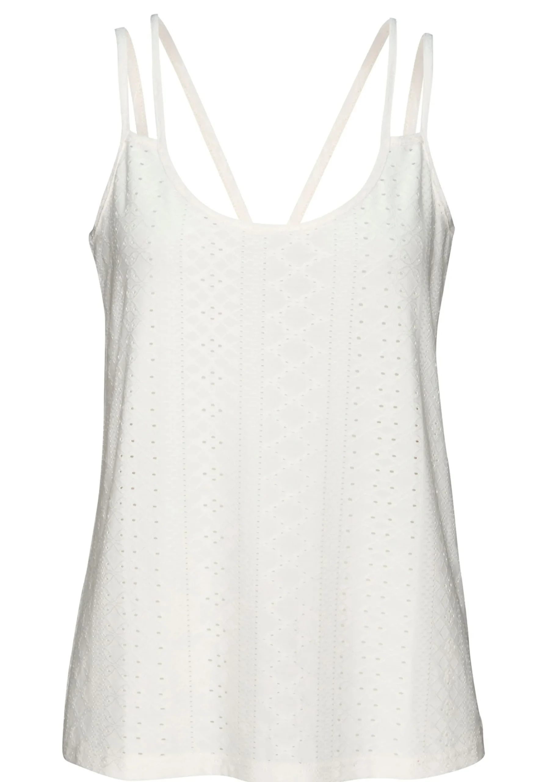 Strandmode|Vivance Spaghettitop creme,schwarz