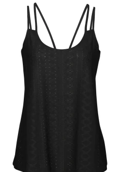 Strandmode|Vivance Spaghettitop creme,schwarz