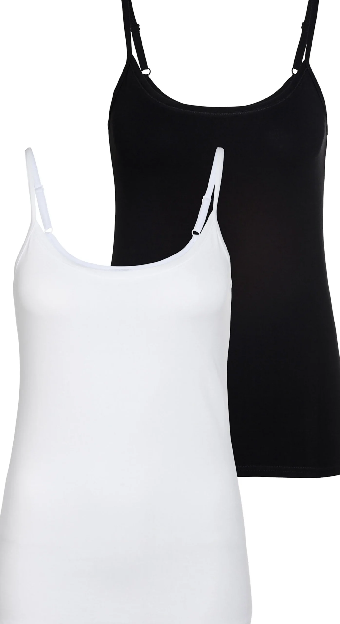 Strandmode|Shirts|Vivance Spaghettitop schwarz,weiß