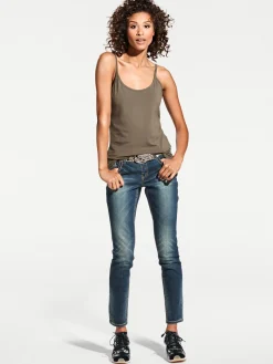 Strandmode|Shirts|heine Spaghettitop in figurbetontem Schnitt oliv
