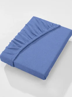 Bettwäsche & Laken|Biberna Spannbetttuch blau