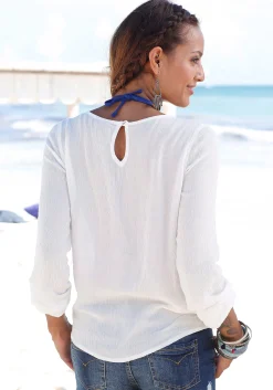 Blusen|Buffalo Spitzenbluse creme