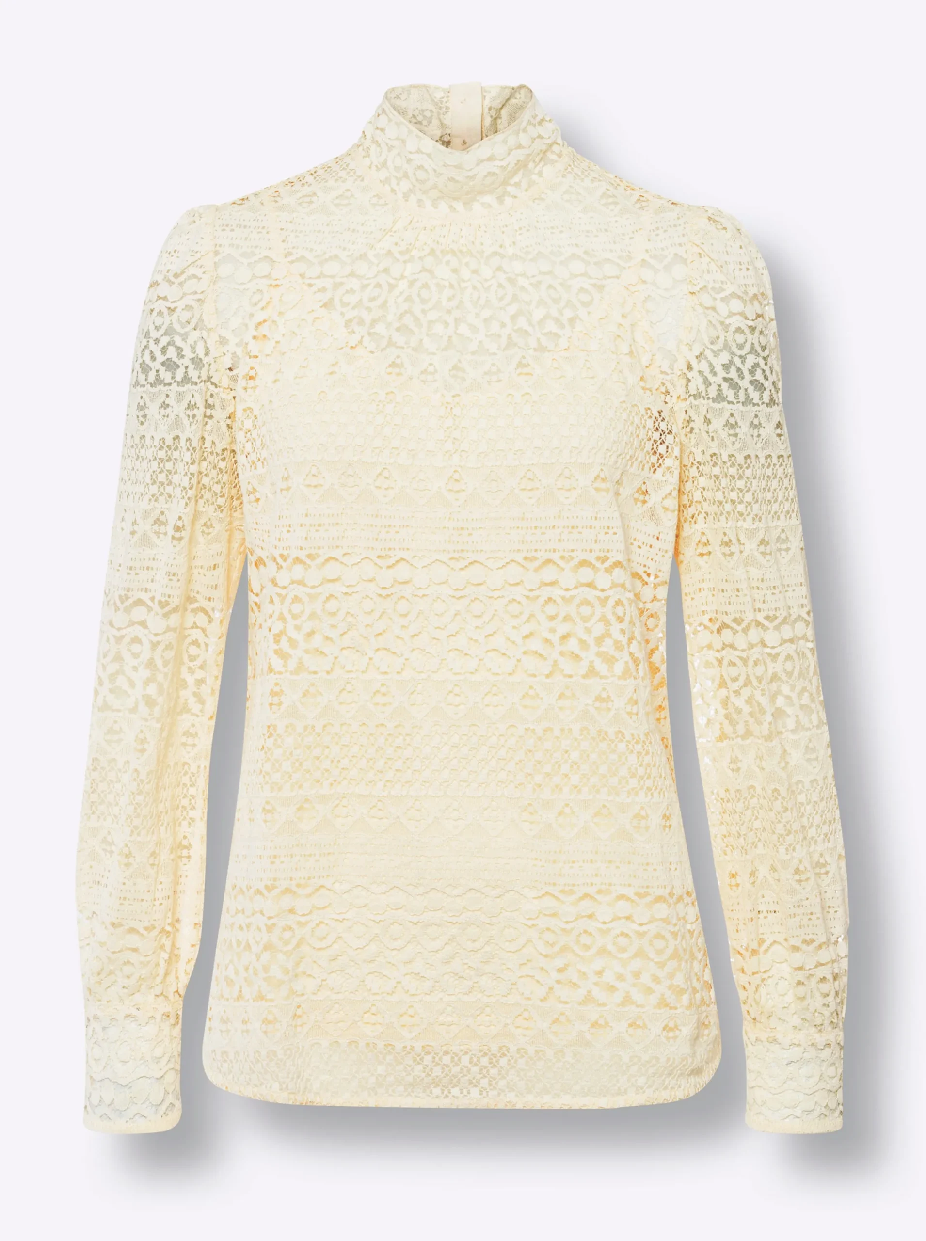 Blusen|heine Spitzenbluse inklusive blickdichtem Top champagner