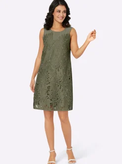 Abendkleider|Kleider| Spitzenkleid khaki
