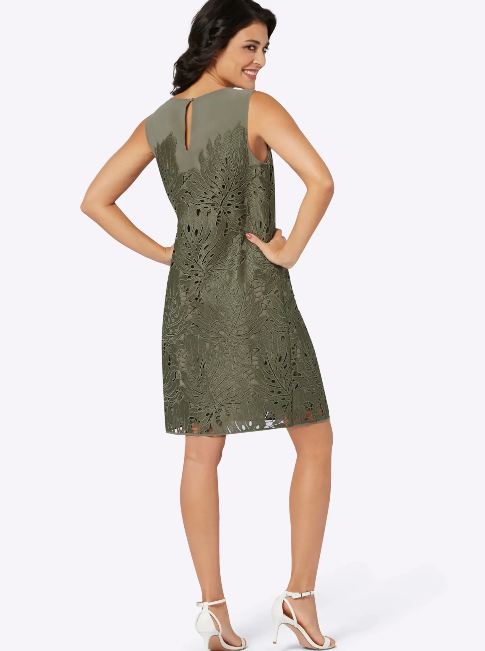 Abendkleider|Kleider| Spitzenkleid khaki