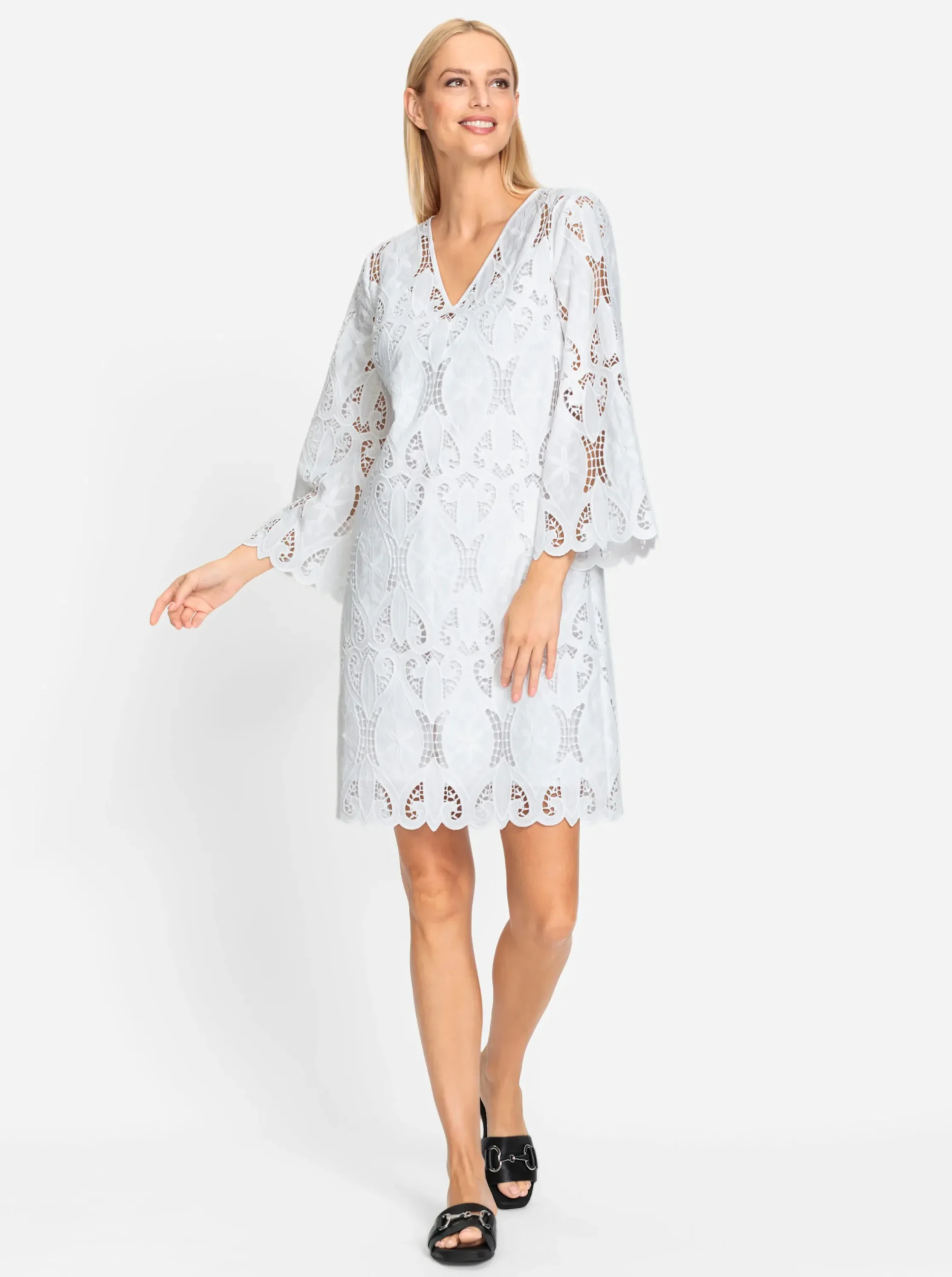 Strandkleider|Kleider|heine Spitzenkleid weiß