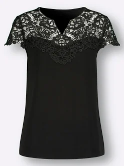 Shirts| Spitzenshirt schwarz