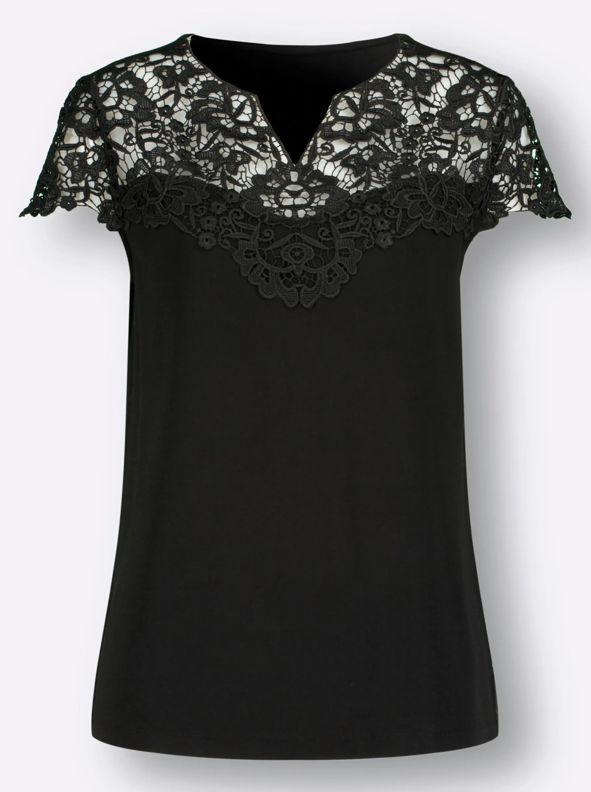 Shirts| Spitzenshirt schwarz