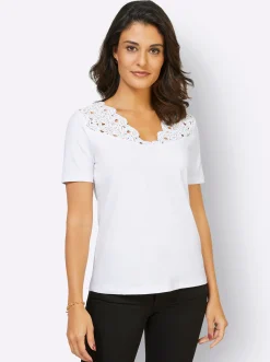 Shirts| Spitzenshirt weiß