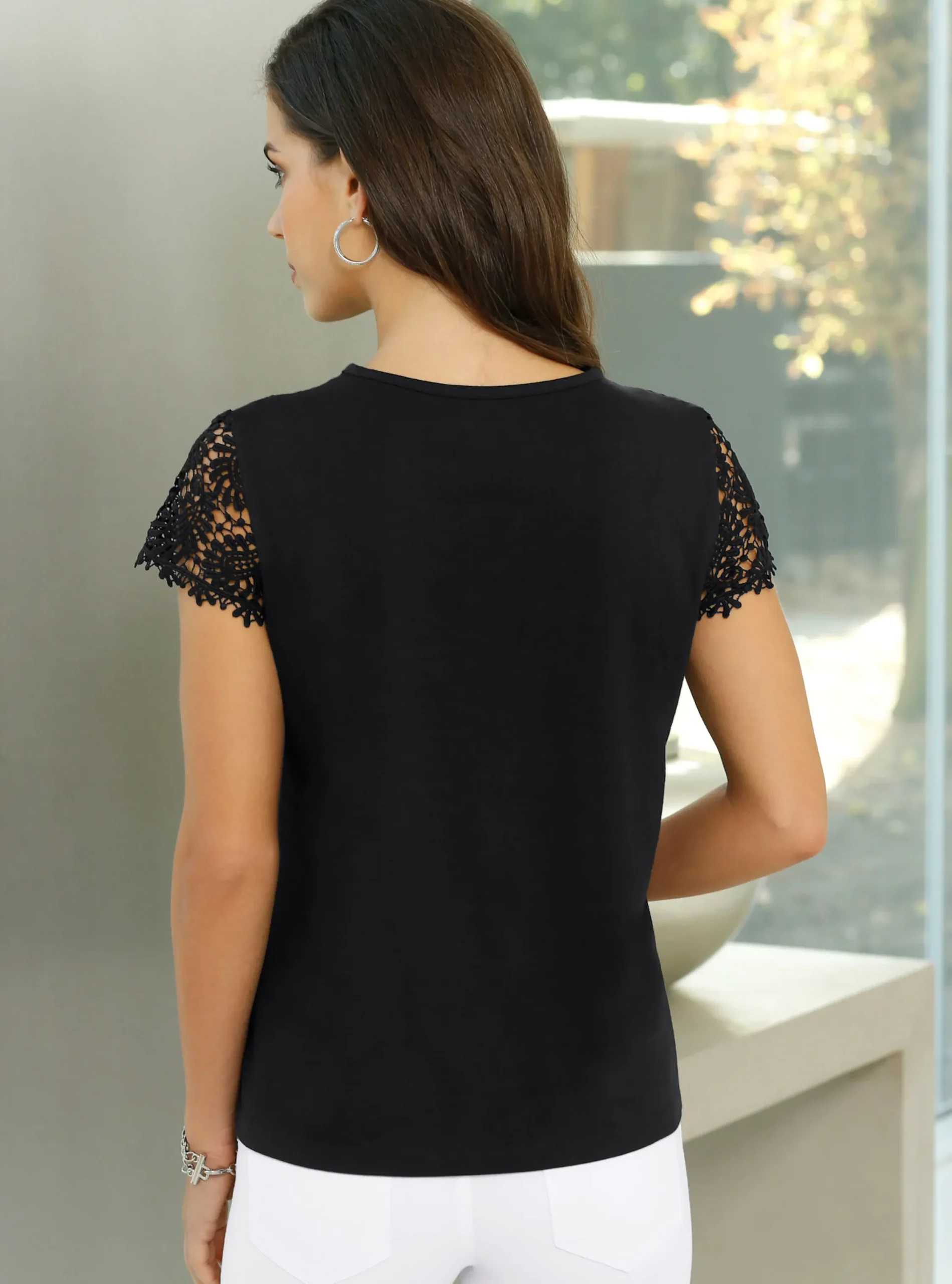 Shirts| Spitzenshirt schwarz