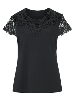 Shirts| Spitzenshirt schwarz
