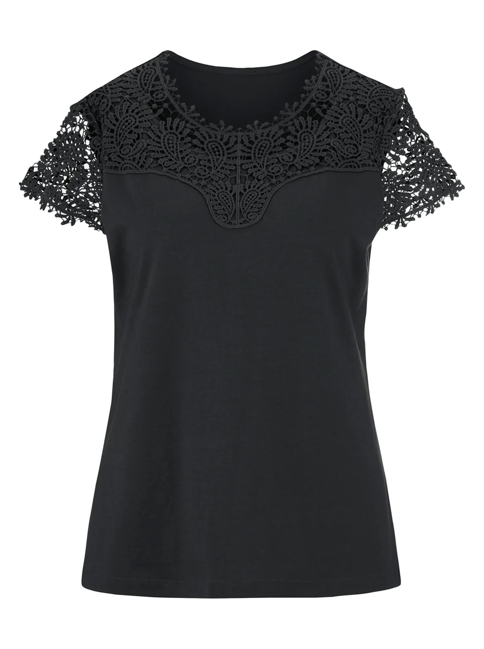 Shirts| Spitzenshirt schwarz