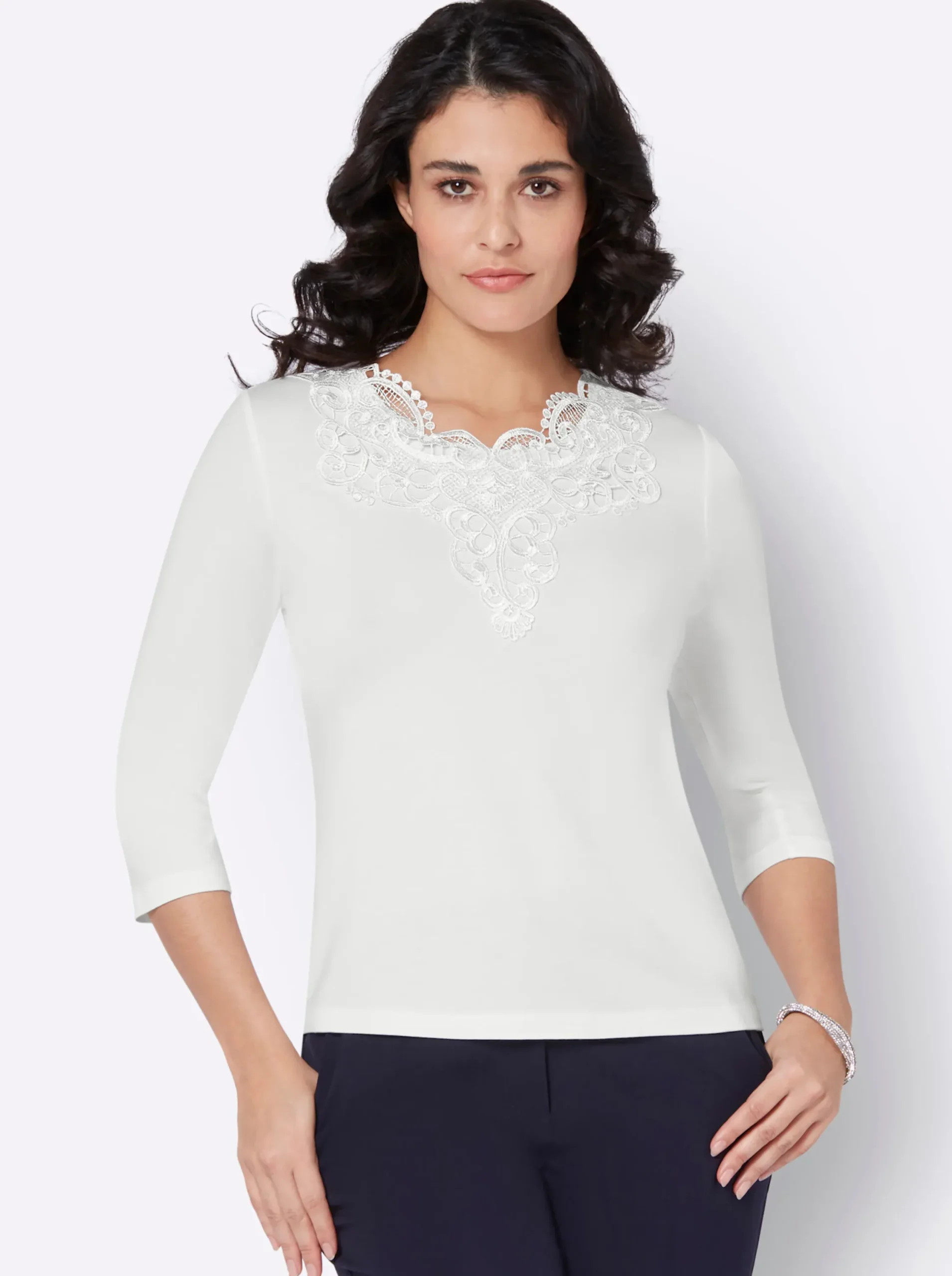 Shirts| Spitzenshirt ecru