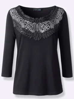 Shirts| Spitzenshirt schwarz