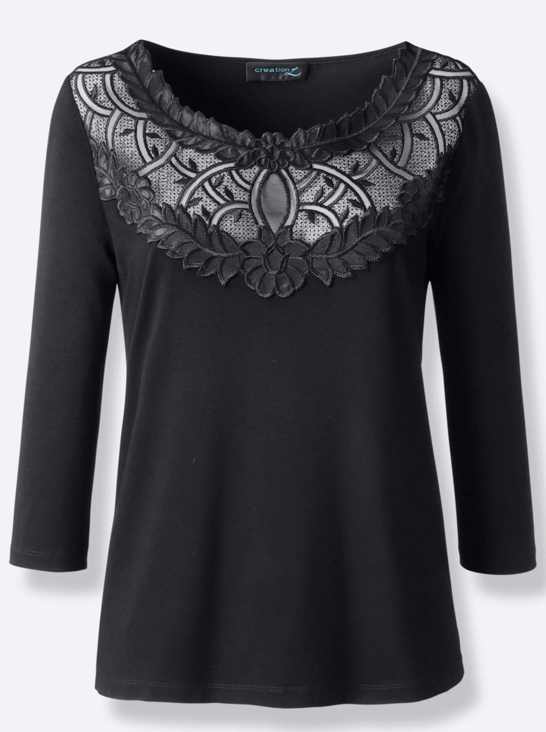 Shirts| Spitzenshirt schwarz
