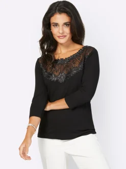 Shirts| Spitzenshirt schwarz