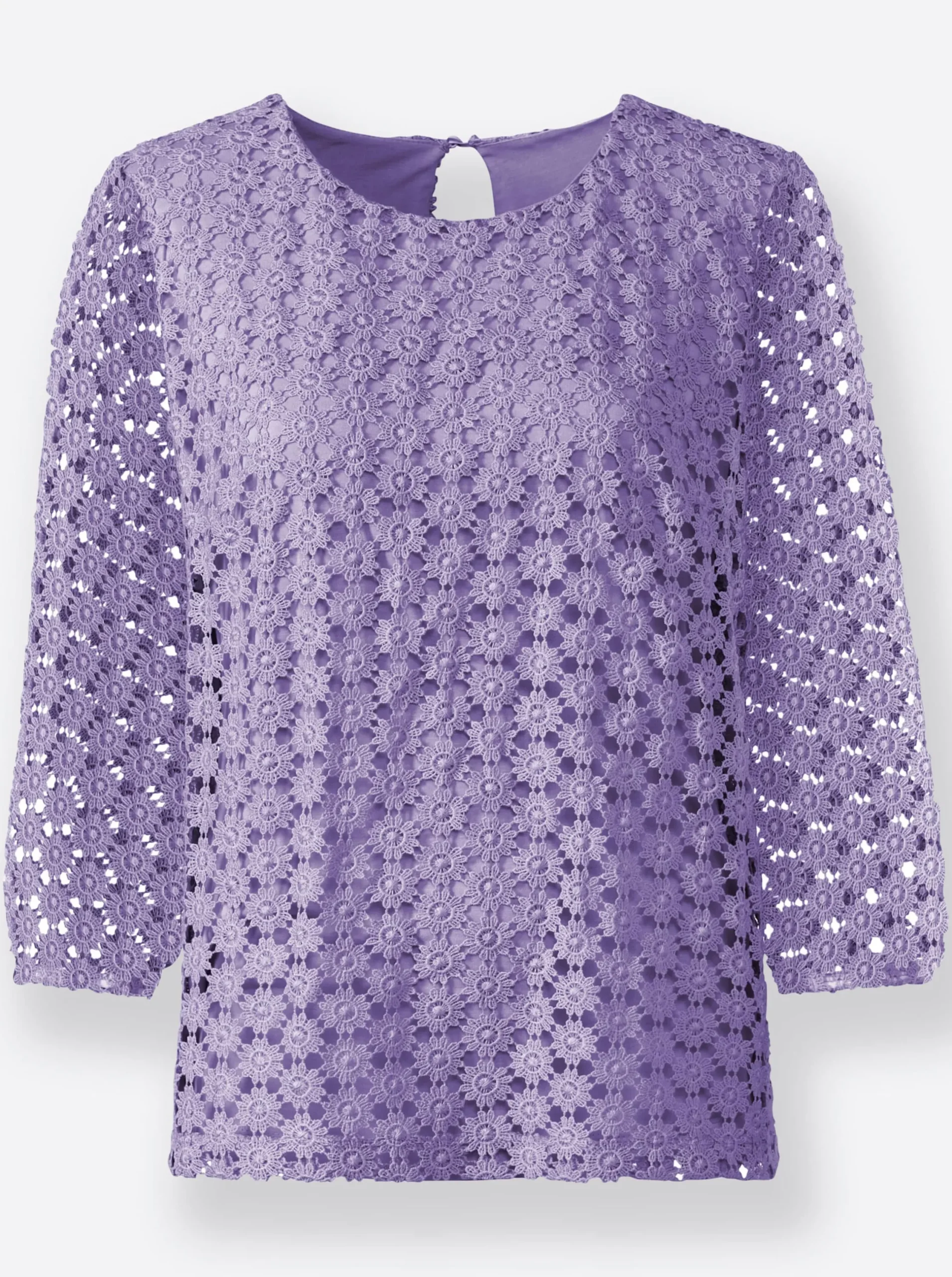 Shirts| Spitzenshirt , am Body blickdicht unterlegt lavendel