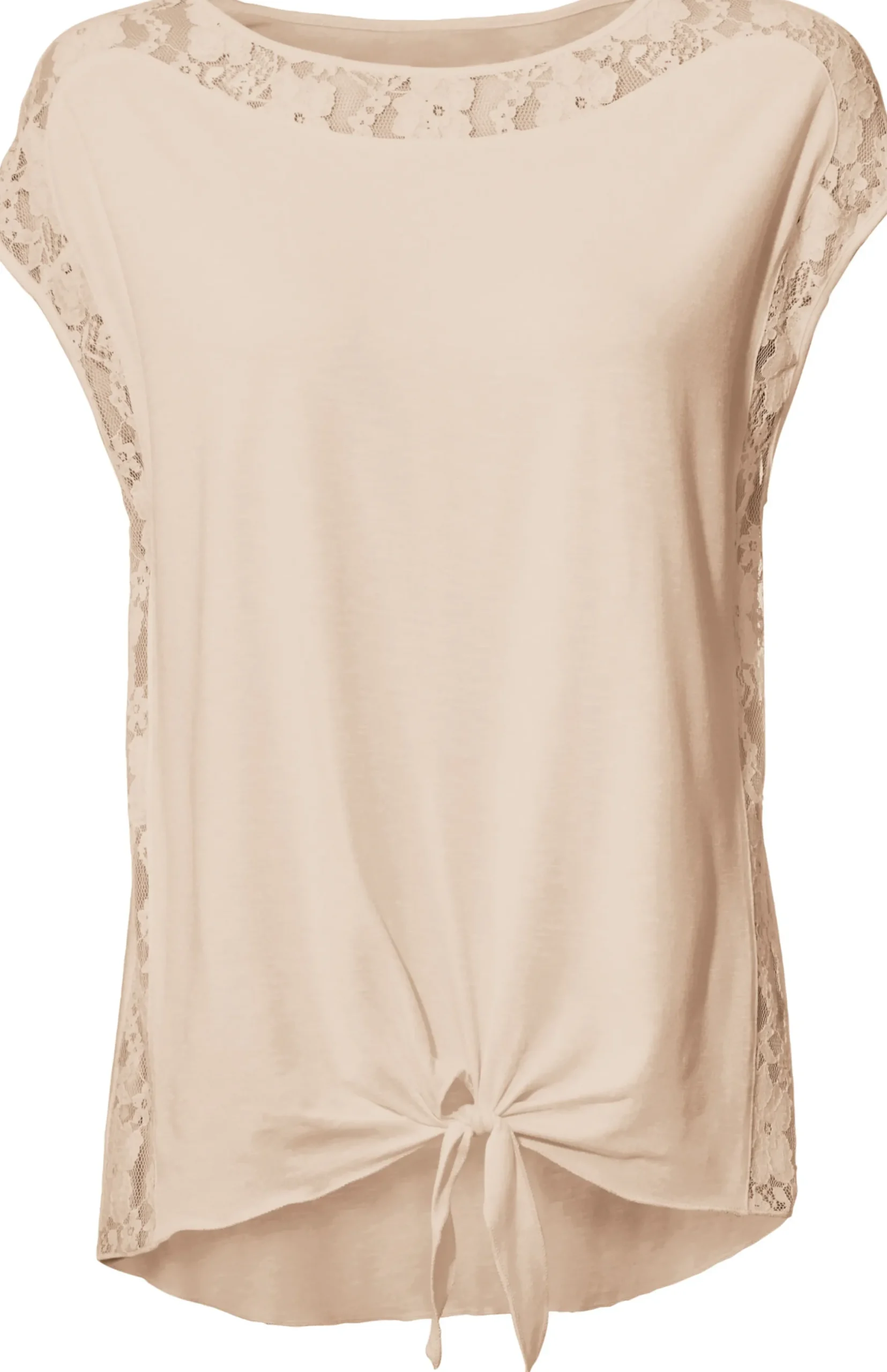 Strandmode|Shirts|heine Spitzenshirt mit Knoten-Detail sand