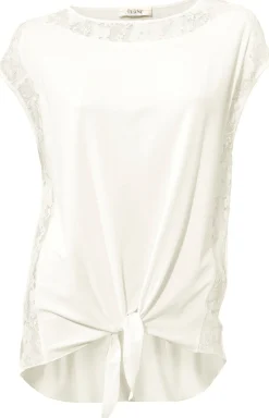 Shirts|heine Spitzenshirt mit Knoten-Detail ecru