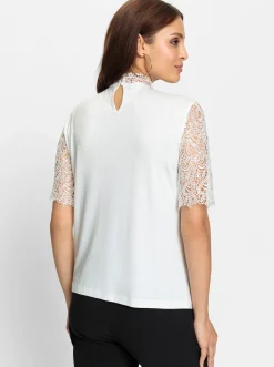 Shirts| Spitzenshirt mit Ornamenten ecru