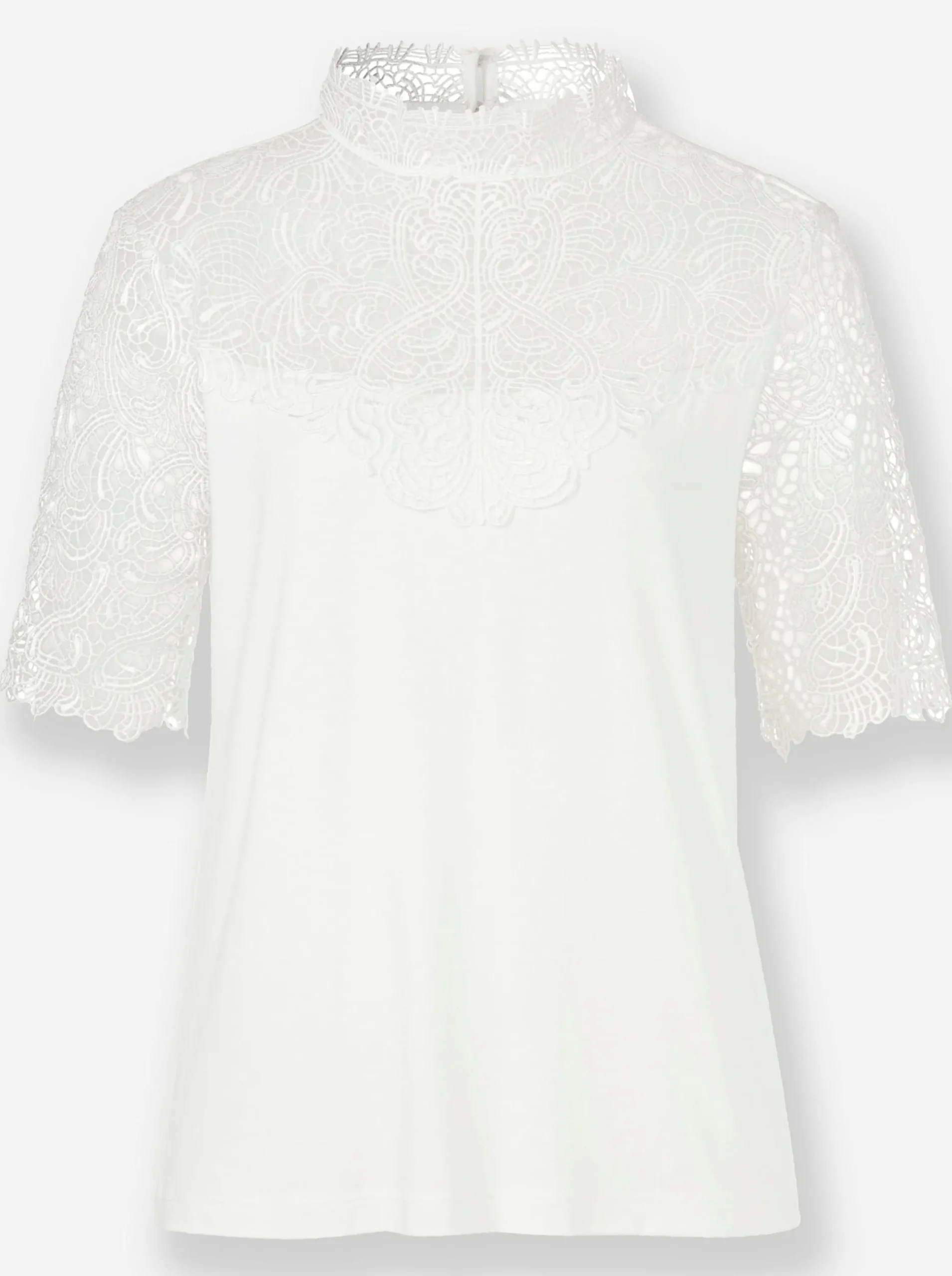 Shirts| Spitzenshirt mit Ornamenten ecru