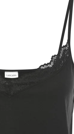 Strandmode|Shirts|LASCANA Spitzentop schwarz