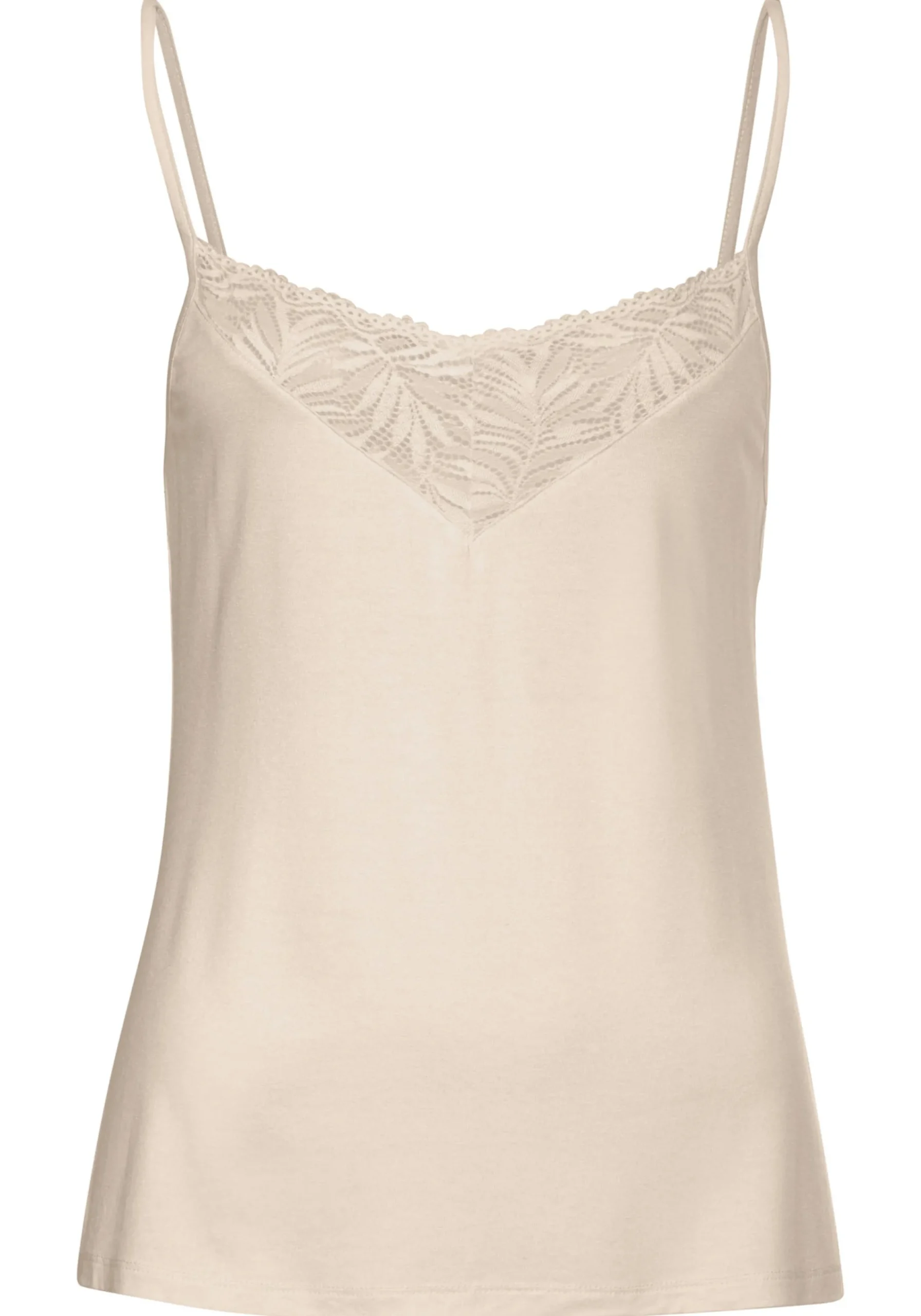 Nachtwäsche|LASCANA Spitzentop creme