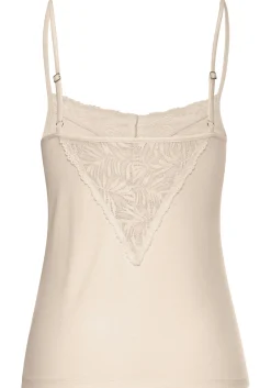 Nachtwäsche|LASCANA Spitzentop creme