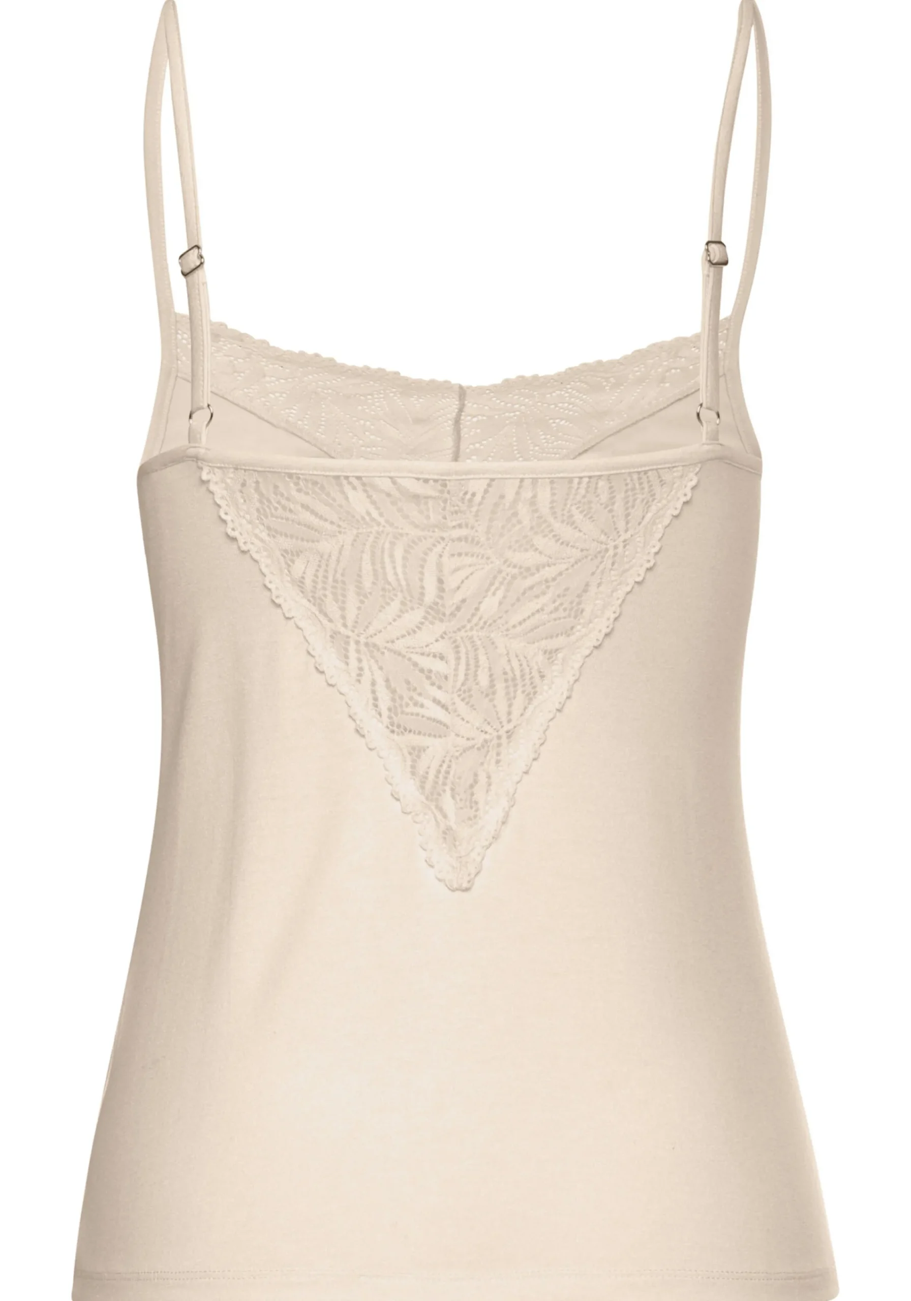 Nachtwäsche|LASCANA Spitzentop creme