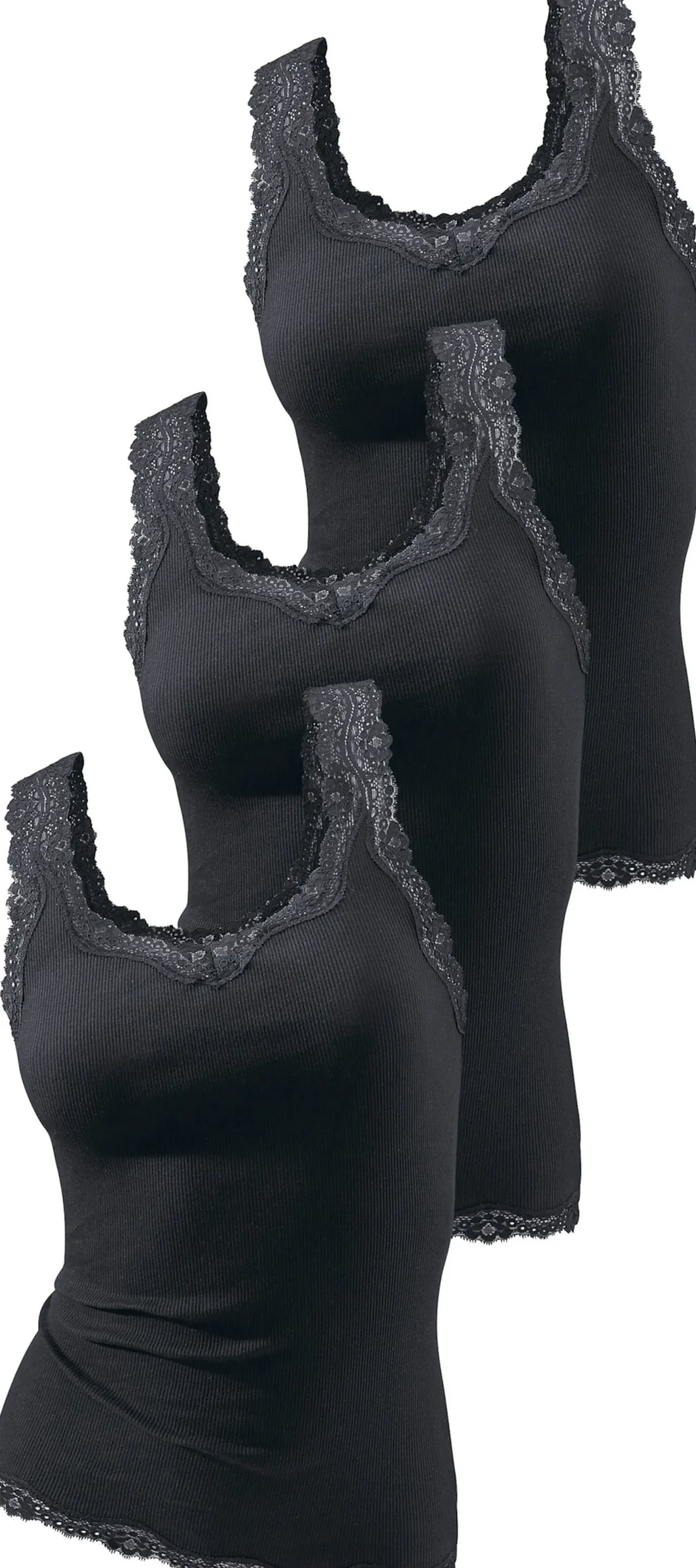Shirts|H.I.S Spitzentop schwarz