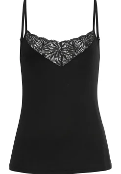 Shirts|LASCANA Spitzentop schwarz