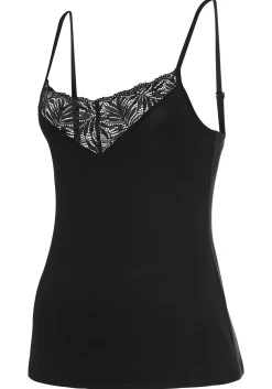 Shirts|LASCANA Spitzentop schwarz